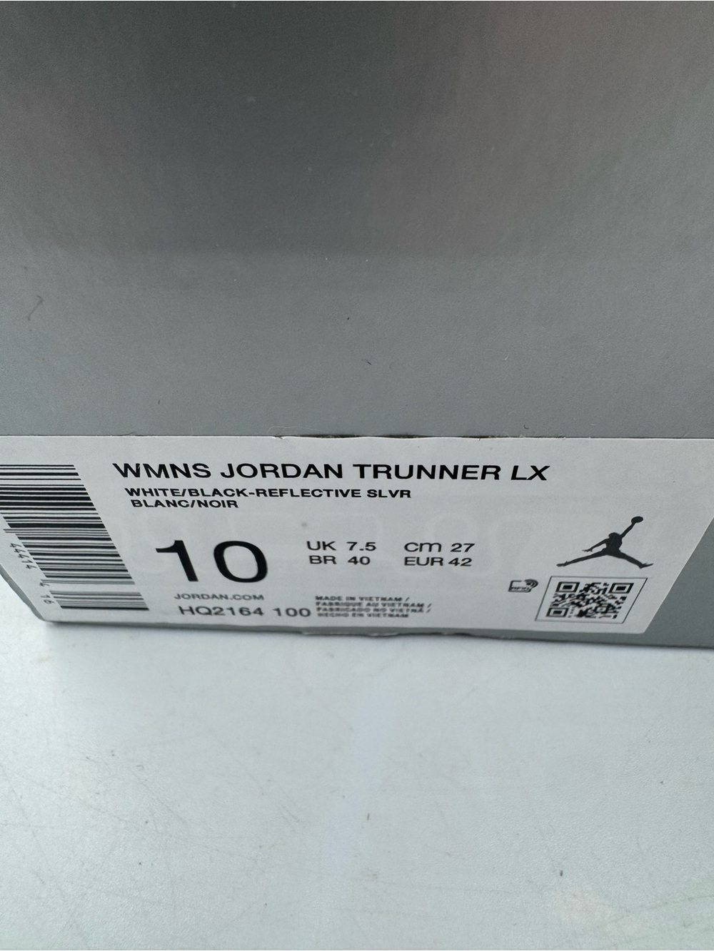 Nike Air Jordan Trunner LX White Black BRAND NEW Size 10 Women - Picture 8 of 8